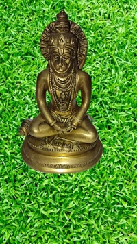 PJH Meditating Hanuman Idol | Bajrangbali Sitting Murti for Pooja Room | Hanuman Ji Statue for Home & Office Decor |  - Brass, 1230 gms.