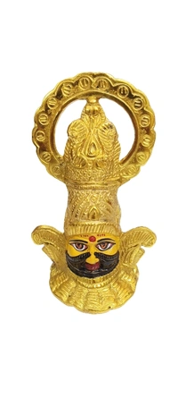 PJH Khatu Shyam Ji  - 7.5 × 7.5 × 15 cms., White Metal, Golden
