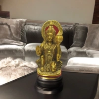 PJH Hanuman - L 5 X B 4 X H 10 Inch, White Metal, 1324 Gms., Box, Golden
