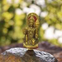 PJH Hanuman - L 5 X B 4 X H 10 Inch, White Metal, 1324 Gms., Box, Golden