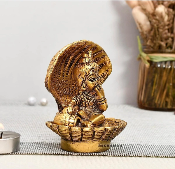 PJH Seep Ladu Gopal - 9 × 6.8 cms., White Metal, 150 Gms.