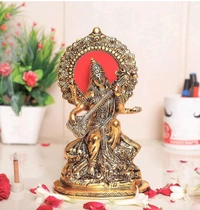 PJH Saraswati - White Metal (Aluminium), Box, Golden