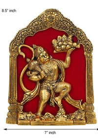 PJH Hanuman - 7 × 8.5 inches., White Metal, Box, Golden