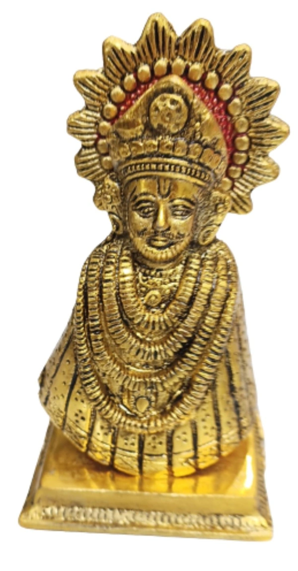 PJH Khatu Shyam Ji  - 6.5 × 3.5 × 3 Inch., White Metal, 350 Gms., Box, golden