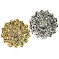 PJH White Metal Lotus Incense Stick Burner,  Set - 4"D, Pack of 2 Pieces - Aluminium, Box