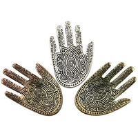 PJH White Metal Hamsa Hand Incense Burner Set - 5"L, 3.5"W, Pack of 3 Pieces - Aluminium, Box