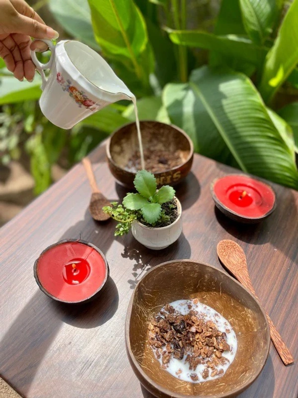 PJH Couple Bowl - Couple Bowls - HIS & HER - 500 ML Capacity - Coconut Shell