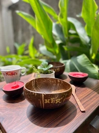 PJH Couple Bowl - Couple Bowls - HIS & HER - 500 ML Capacity - Coconut Shell