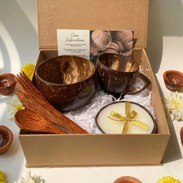 PJH Diwali Gift Hamper - 02 Eco-Friendly Corporate Gift Hamper Set - Coconut Shell
