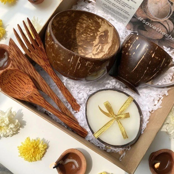 PJH Diwali Gift Hamper - 02 Eco-Friendly Corporate Gift Hamper Set - Coconut Shell