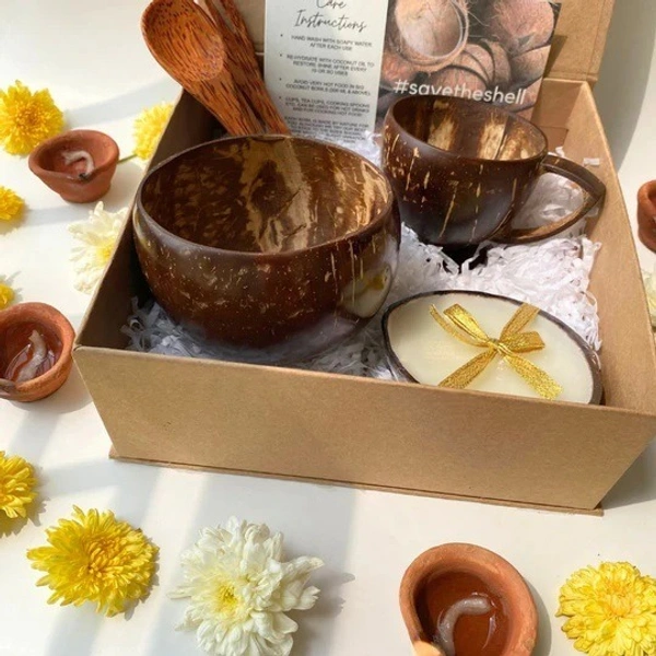 PJH Diwali Gift Hamper - 02 Eco-Friendly Corporate Gift Hamper Set - Coconut Shell