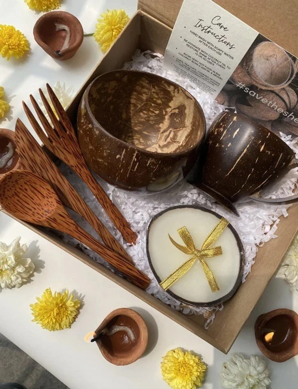 PJH Diwali Gift Hamper - 02 Eco-Friendly Corporate Gift Hamper Set - Coconut Shell