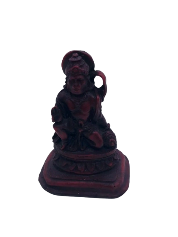 PJH Polyresin Hanuman Idol – Symbol of Strength and Devotion - L 2 x B 2 x H 3.5 Inches., Polyresin, Box, 1