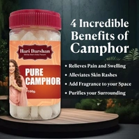 Hari Darshan Pure Camphor - Creates Divine Atmosphere at Home - Jar - 25g  (Pack of 3)