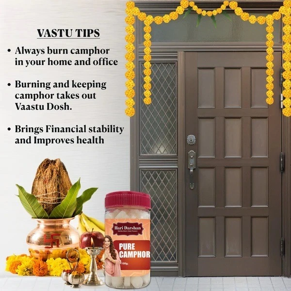 Hari Darshan Pure Camphor - Creates Divine Atmosphere at Home - Jar - 25g  (Pack of 3)