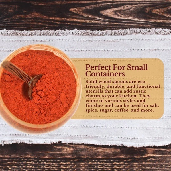 PJH Masala Spoon Set - Coconut Shell Masala Spoon Set of 6 for Small Containers - Coconut Shell