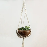 PJH Plant Hanger - Coconut shell macrame plant hanger for Indoor & balcony - Coconut Shell