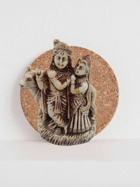 PJH Beautiful Polyresin Radha Krishna with Cow Idol for Home Temple, Spiritual Decor, and Festive Gifting. -