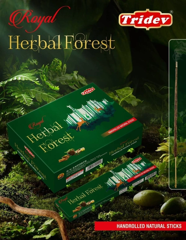 Tridev Incense/Agarbatti - Herbal Forest, Royal Series