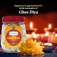 Hari Darshan Ghee Diya - Made With Cow Ghee - Ready-to-Use - 20 Minutes Burning Time - 100pc Small Diya