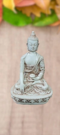 PJH Medium Size Polyresin Meditating Buddha Statue for Home Decor, Yoga Room, and Spiritual Ambience. -