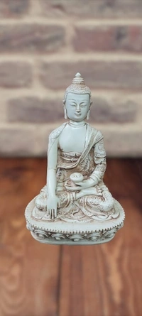 PJH Medium Size Polyresin Meditating Buddha Statue for Home Decor, Yoga Room, and Spiritual Ambience. -