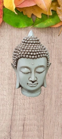 PJH Polyresin Buddha Head – Serenity and Spiritual Grace. - 