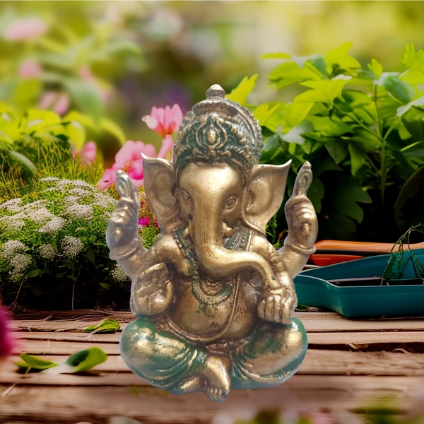 PJH Ganesh - L 4 x B 3.27 x H 5.2 Inches., Polyresin, 400 Gms., Box