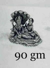 PJH 925 Silver Laxmi Narayan Idol – Antique Finish for Diwali Puja | Home and Puja room | Attract wealth and harmony |