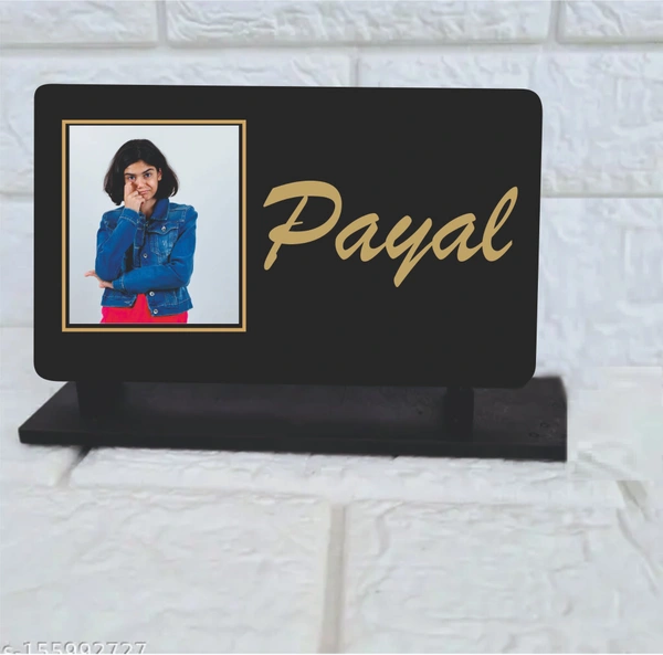 Personalized Wooden Photo Frame with Name and Photo | Gifts for Birthday, Anniversary & Valentine's Day | Table Mount Phone Frame