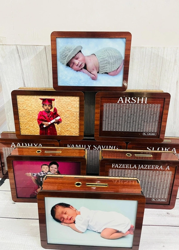 Piggy bank with photo