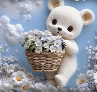 White 7D Basket Teddy Digital Glace Cotton  King Size Flat Double Bedsheet (Size Bedsheet 90x100 inch with 2 Pillow cover)