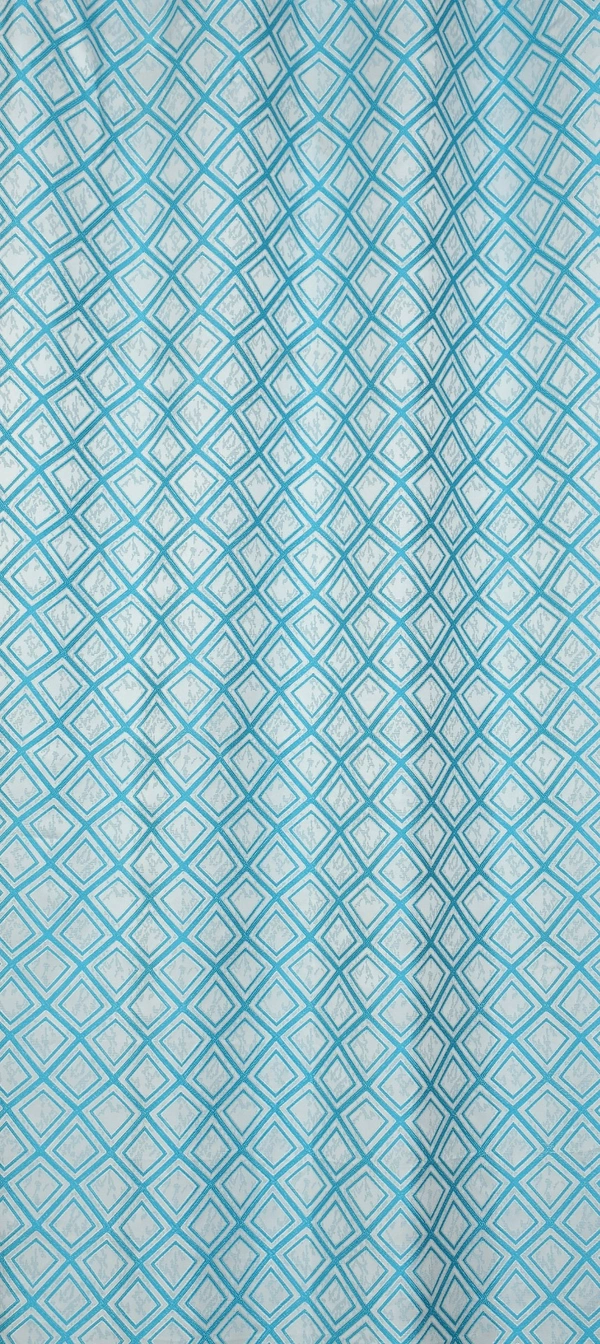 Panipat Textile Hub Polyester Eyelet Aqua  jacquard curtains Pack of 2 - Long Door (4x9 Feet)