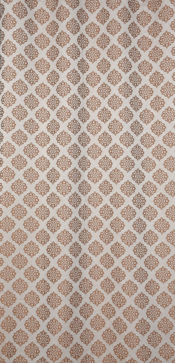 Panipat Textile Hub Polyester Eyelet Brown jacquard curtains Pack of 2 - Long Door (4x9 Feet)