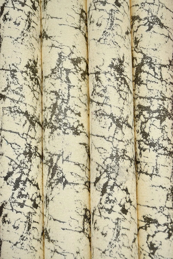 Panipat Textile Hub Polyester Eyelet Beige Designer Print Velvet Blackout curtains Pack of 2 - Door (4x7 Feet), Pista