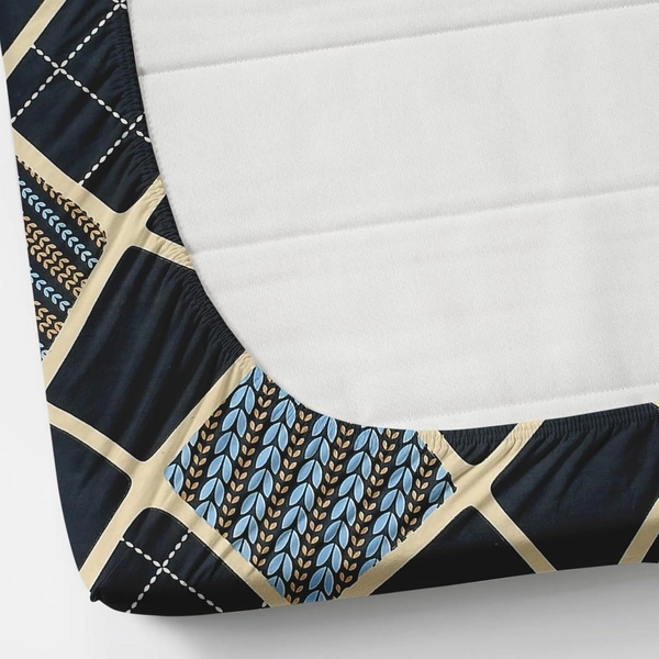 Panipat textile Hub 180 TC Microfiber Super Soft Fitted (Elastic) Double Bedsheet with 2 Pillow cover - Double