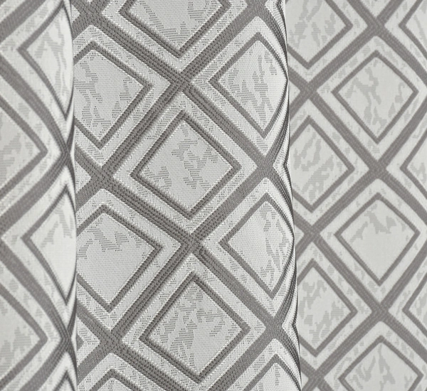 Panipat Textile Hub Polyester Eyelet Grey jacquard curtains Pack of 2 - Long Door (4x9 Feet)