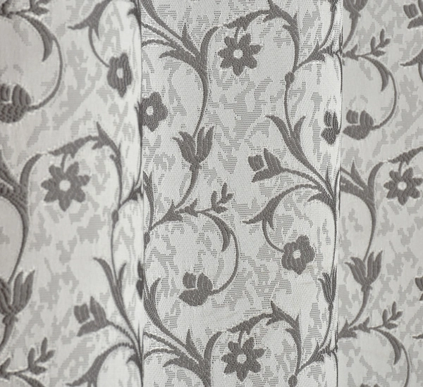 Panipat Textile Hub Polyester Eyelet Grey jacquard curtains Pack of 2 - Long Door (4x9 Feet)