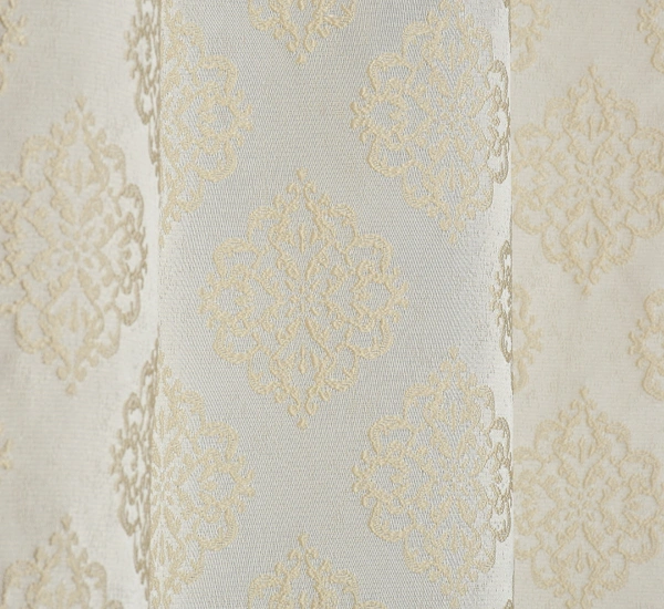 Panipat Textile Hub Polyester Eyelet Cream jacquard curtains Pack of 2 - Long Door (4x9 Feet)