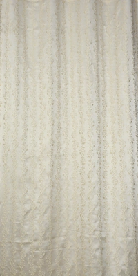 Panipat Textile Hub Polyester Eyelet Cream jacquard curtains Pack of 2 - Long Door (4x9 Feet)