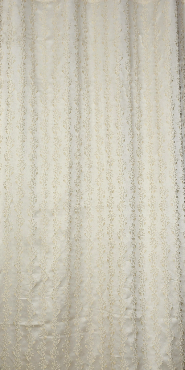 Panipat Textile Hub Polyester Eyelet Cream jacquard curtains Pack of 2 - Long Door (4x9 Feet)