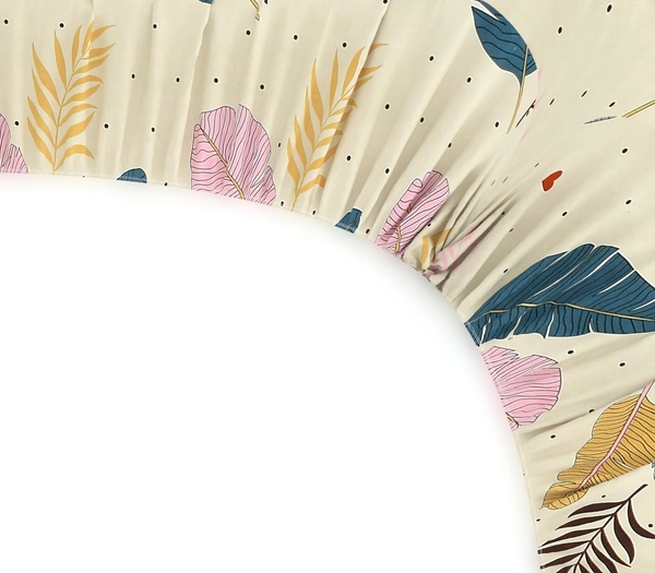 Panipat textile Hub 180 TC Microfiber Super Soft Fitted (Elastic) Double Bedsheet with 2 Pillow cover - Double