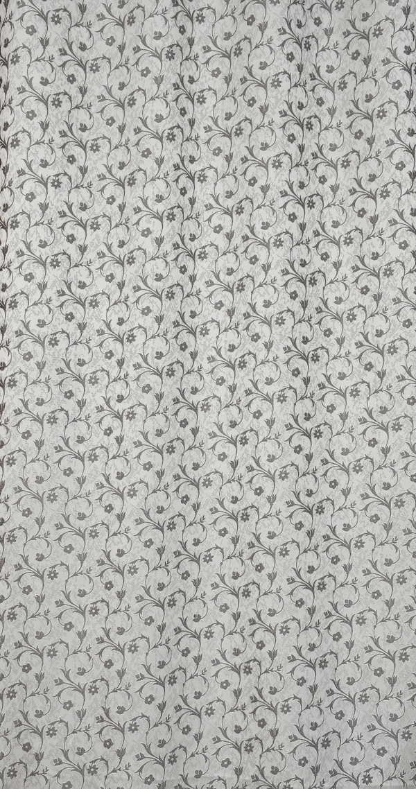 Panipat Textile Hub Polyester Eyelet Grey jacquard curtains Pack of 2 - Long Door (4x9 Feet)