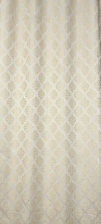 Panipat Textile Hub Polyester Eyelet Cream jacquard curtains Pack of 2 - Long Door (4x9 Feet)