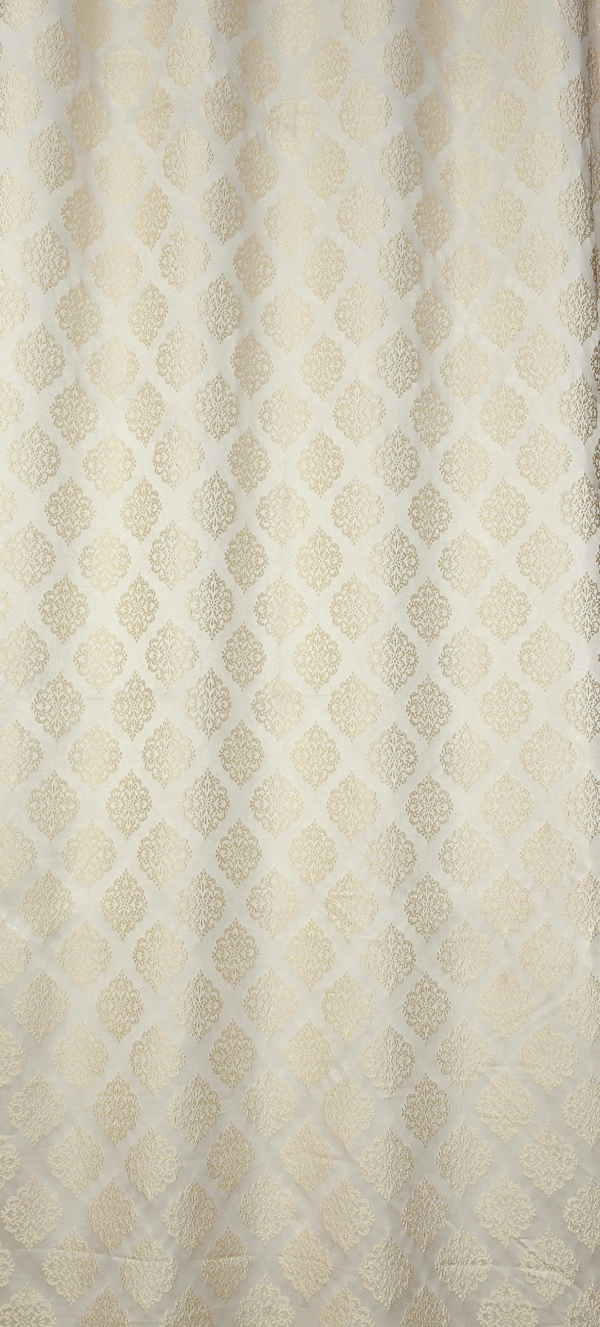 Panipat Textile Hub Polyester Eyelet Cream jacquard curtains Pack of 2 - Long Door (4x9 Feet)