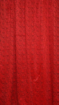 Panipat Textile Hub Polyester Eyelet Red Designer Print Velvet Blackout curtains Pack of 2 - Long Door (4x9 Feet), red