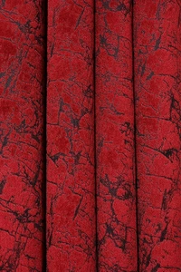 Panipat Textile Hub Polyester Eyelet Red Designer Print Velvet Blackout curtains Pack of 2 - Long Door (4x9 Feet), red