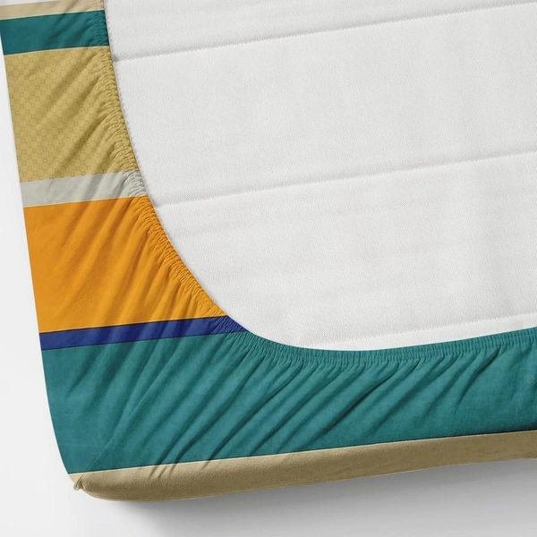 Panipat textile Hub 180 TC Microfiber Super Soft Fitted (Elastic) Double Bedsheet with 2 Pillow cover - Double