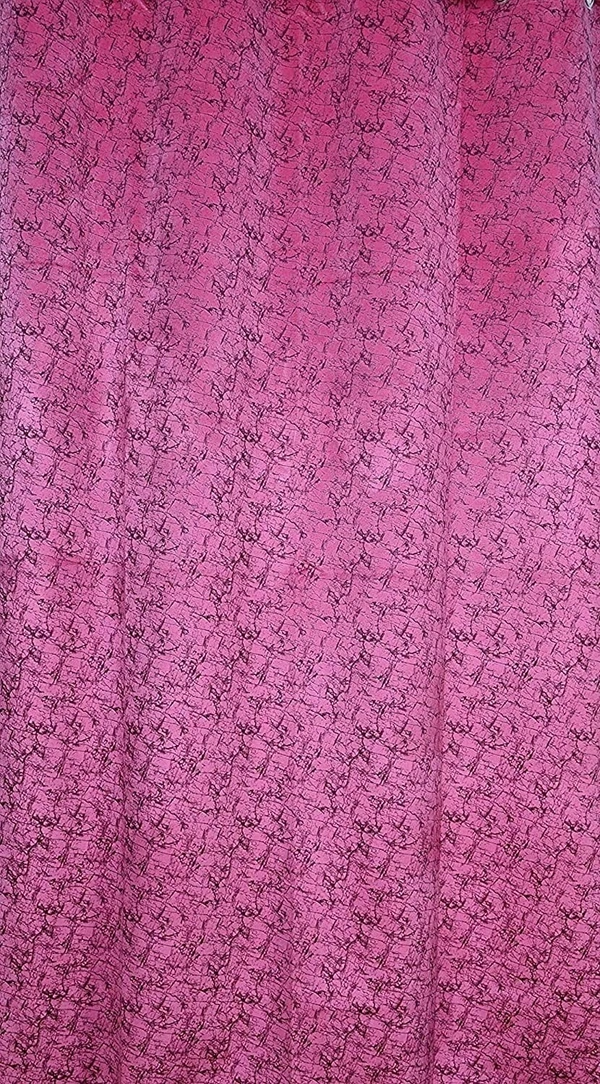 Panipat Textile Hub Polyester Eyelet Pink Designer Print Velvet Blackout curtains Pack of 2 - Long Door (4x9 Feet), Pink