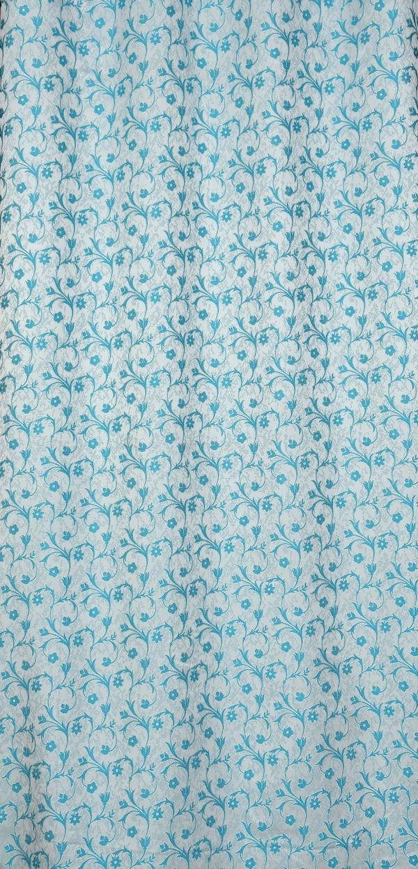 Panipat Textile Hub Polyester Eyelet Aqua jacquard curtains Pack of 2 - Door (4x7 Feet)